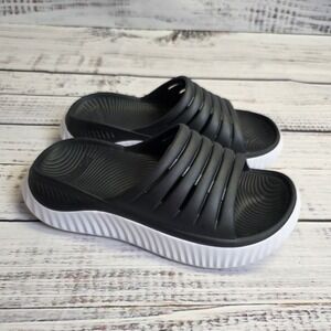 Kuailu Women's Size 8 EU 38.5 Recovery Sandals Slides Rubber Sandles Black Slide